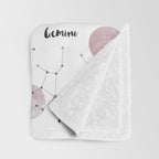 Pink Moon and Constellations Throw Blanket Gallery Image 3