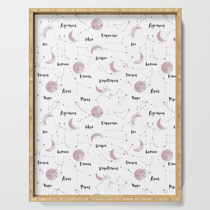 Pink Moon and Constellations Serving Tray Gallery Image 1