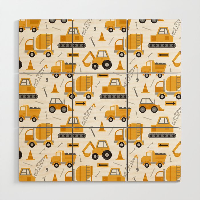 Construction Trucks Wood Wall Art Gallery Image 1