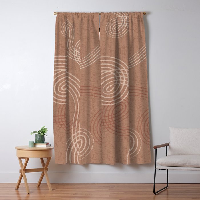 calming essentials loops Mocha Mousse Window Curtain Gallery Image 1