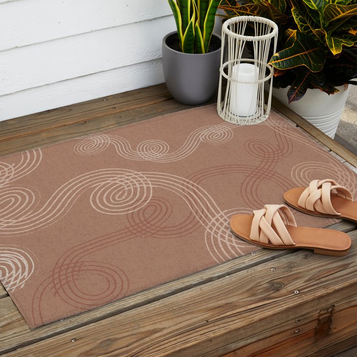 calming essentials loops Mocha Mousse Outdoor Rug Gallery Image 2