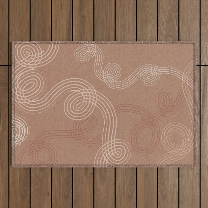 calming essentials loops Mocha Mousse Outdoor Rug Gallery Image 1