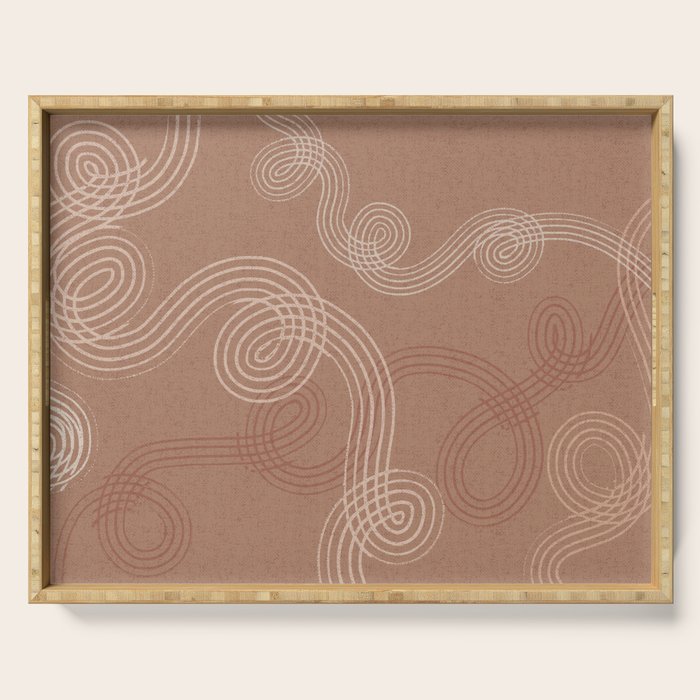 calming essentials loops Mocha Mousse Serving Tray Gallery Image 1