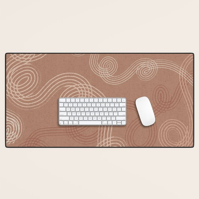 calming essentials loops Mocha Mousse Desk Mat Gallery Image 1
