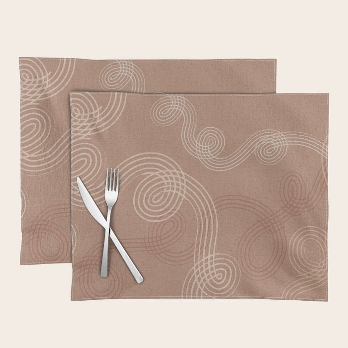calming essentials loops Mocha Mousse Placemat Gallery Image 1