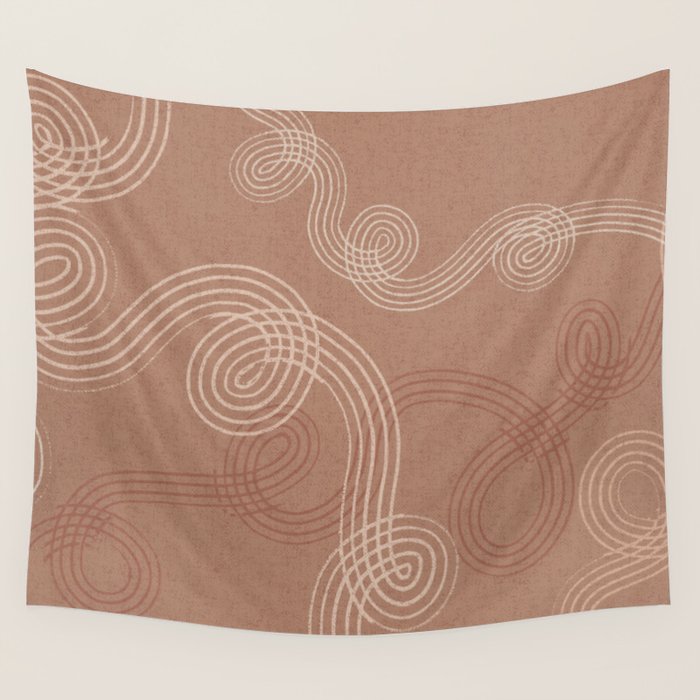 calming essentials loops Mocha Mousse Wall Tapestry Gallery Image 4