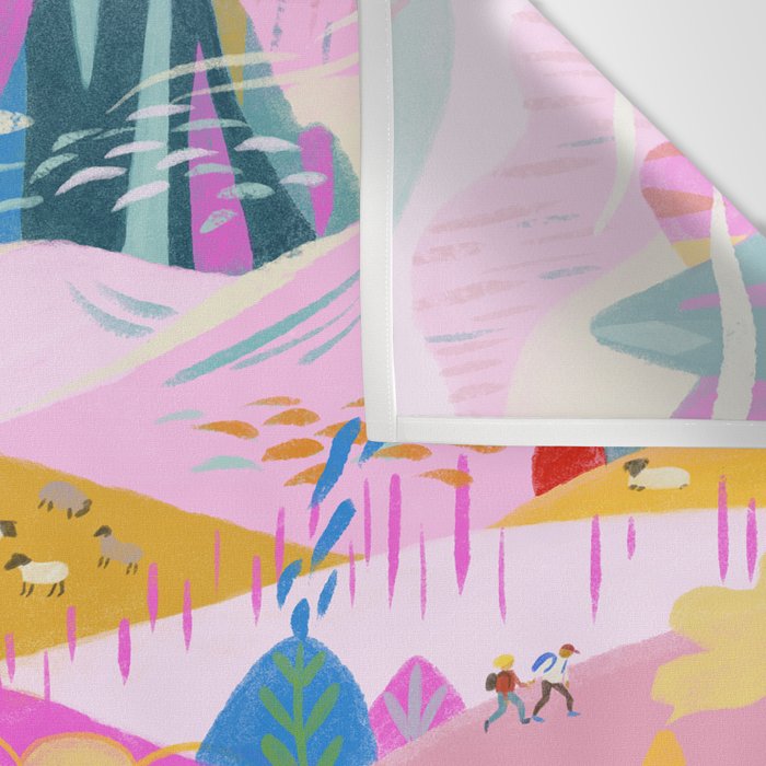 Pink Mountain Wall Tapestry Gallery Image 3