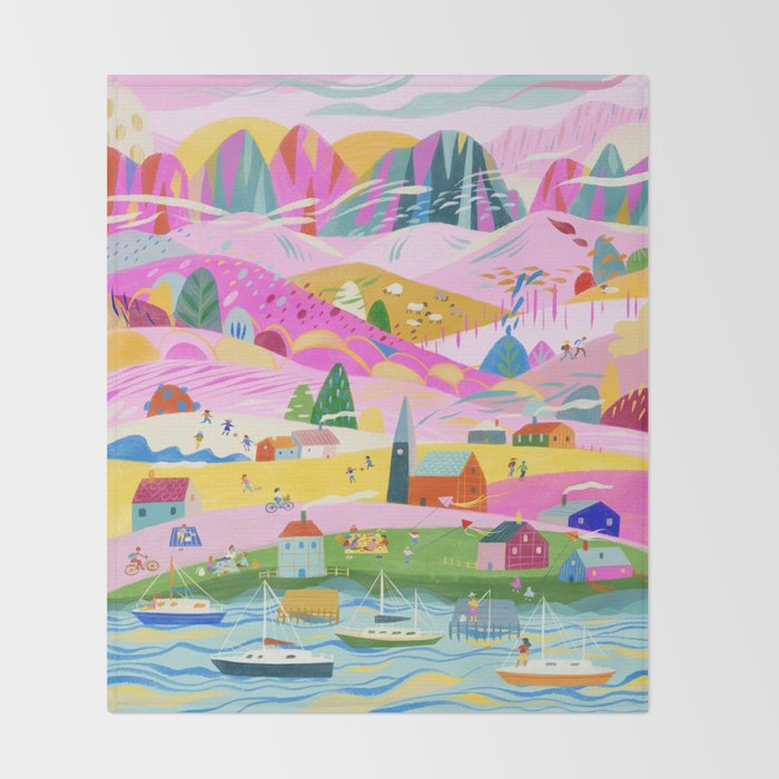 Pink Mountain Throw Blanket Gallery Image 2