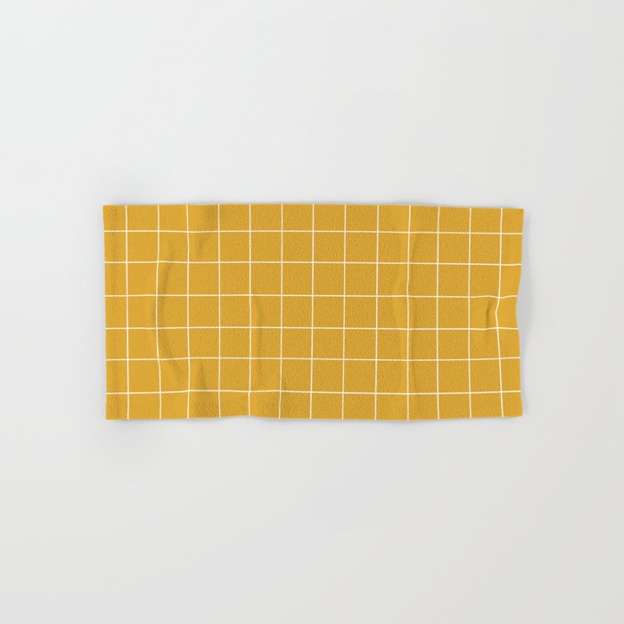 Grid (Mustard Yellow) Bath Towel Gallery Image 1