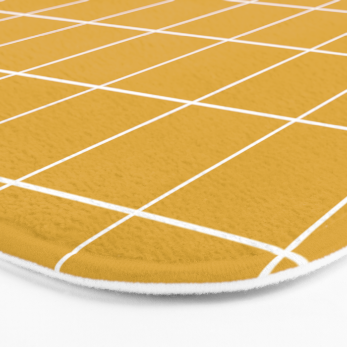 Grid (Mustard Yellow) Bath Mat Gallery Image 3