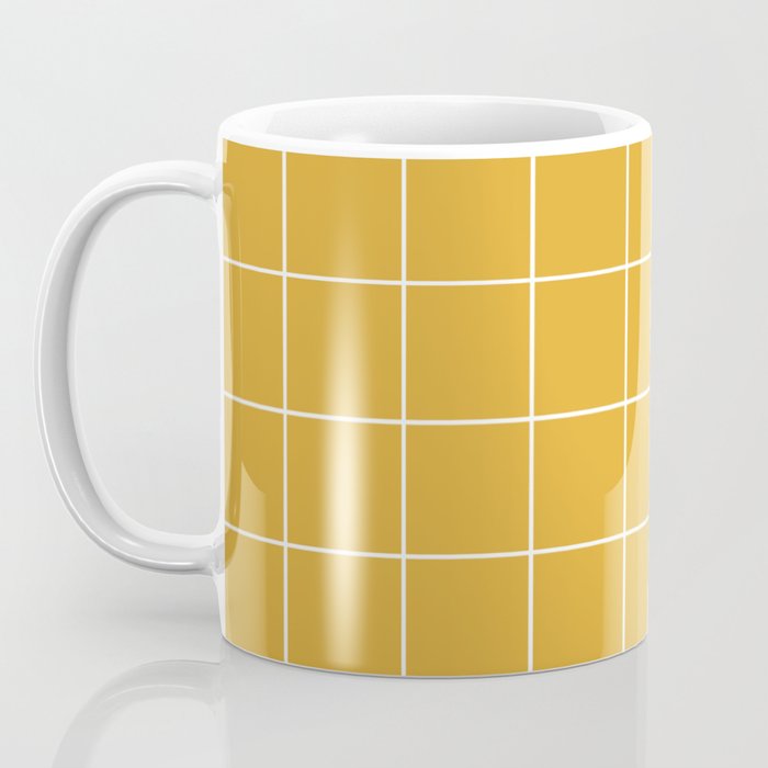 Grid (Mustard Yellow) Coffee Mug Gallery Image 3