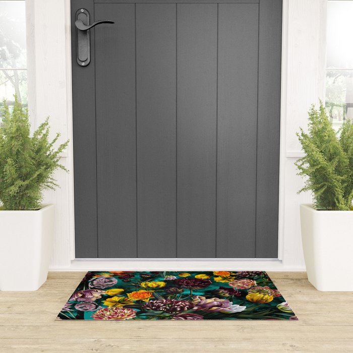 Botanical Multicolor Garden Welcome Mat Gallery Image 3