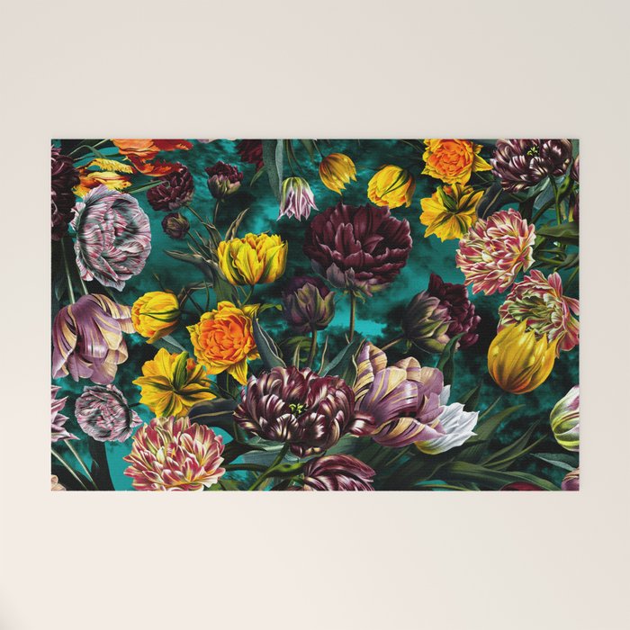 Botanical Multicolor Garden Welcome Mat Gallery Image 1