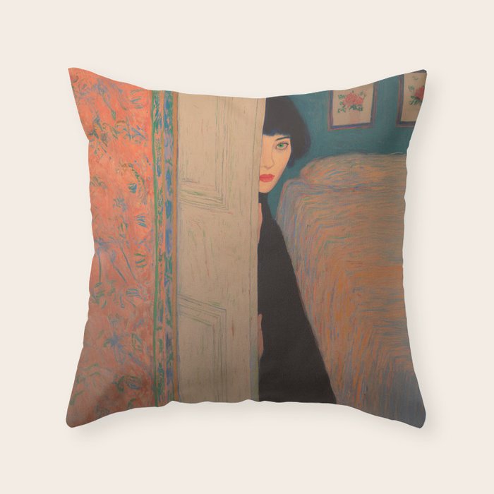 Behind the Painted Door Throw Pillow Gallery Image 6