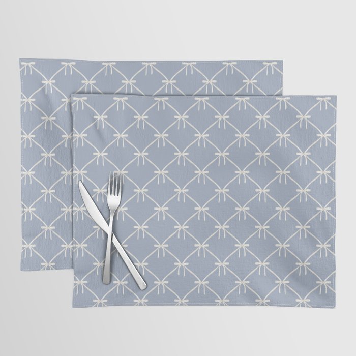 Bows & Ribbons Pattern XLIV Light Pastel Blue Placemat Gallery Image 1