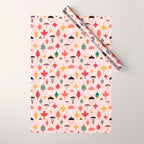 Foraged Mushrooms and Fall Acorns Wrapping Paper Gallery Image 1