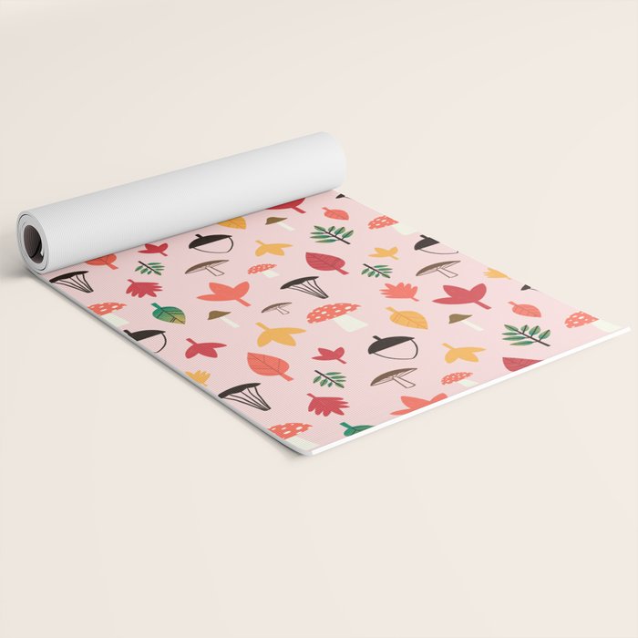 Foraged Mushrooms and Fall Acorns Yoga Mat Gallery Image 2