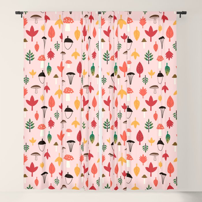 Foraged Mushrooms and Fall Acorns Window Curtain Gallery Image 5