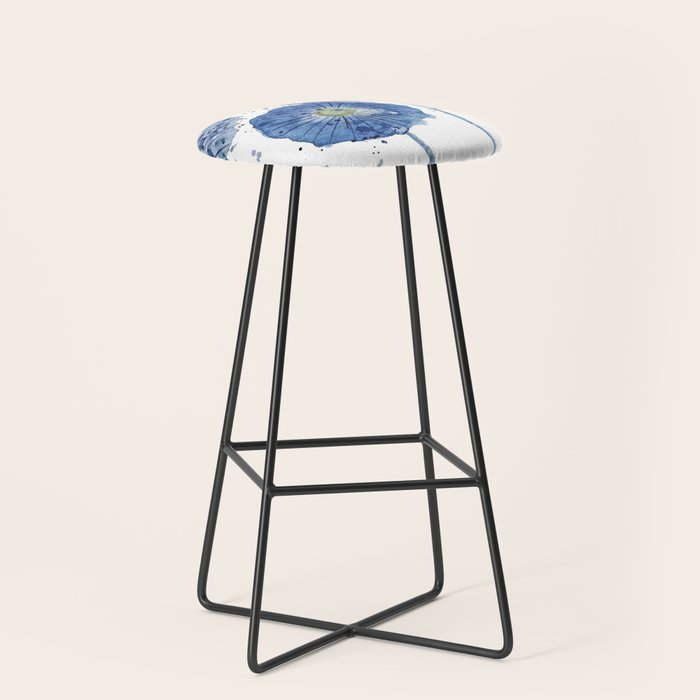 four blue dandelions watercolor Stool Gallery Image 1