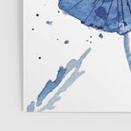 four blue dandelions watercolor Poster Gallery Image 3