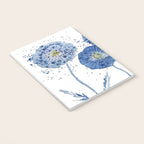 four blue dandelions watercolor Notebook Gallery Image 3