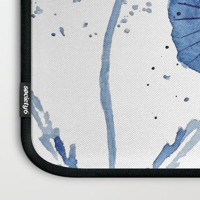 four blue dandelions watercolor Laptop Sleeve Gallery Image 3