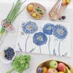 four blue dandelions watercolor Cutting Board Gallery Image 2