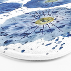 four blue dandelions watercolor Bath Mat Gallery Image 3