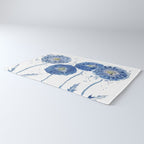 four blue dandelions watercolor Rug Gallery Image 3