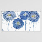 four blue dandelions watercolor Desk Mat Gallery Image 3