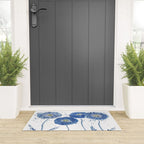 four blue dandelions watercolor Welcome Mat Gallery Image 3