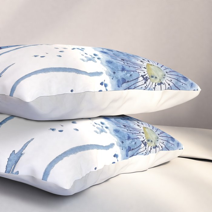 four blue dandelions watercolor Pillow Sham Gallery Image 3
