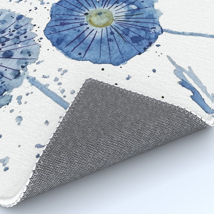 four blue dandelions watercolor Rug Gallery Image 4