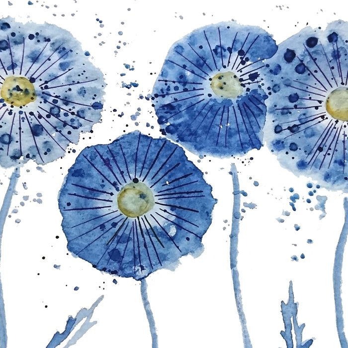 four blue dandelions watercolor Coffee Mug Gallery Image 2