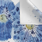 four blue dandelions watercolor Wall Tapestry Gallery Image 3