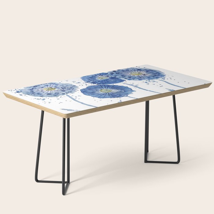 four blue dandelions watercolor Coffee Table Gallery Image 1