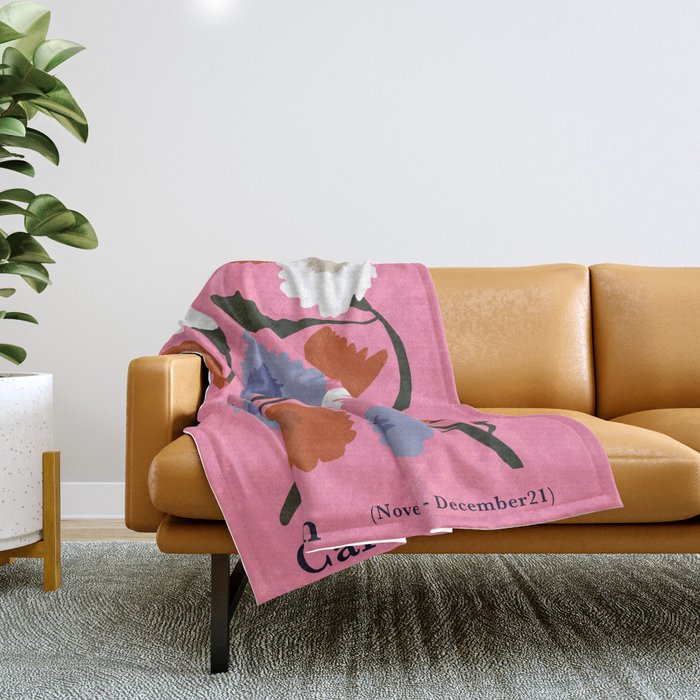 Sagittarius carnation Throw Blanket Gallery Image 1