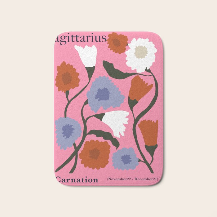 Sagittarius carnation Bath Mat Gallery Image 1