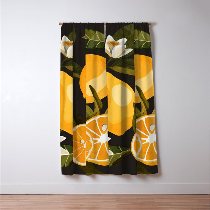 Lemons Botanical Art 1 Window Curtain Gallery Image 3