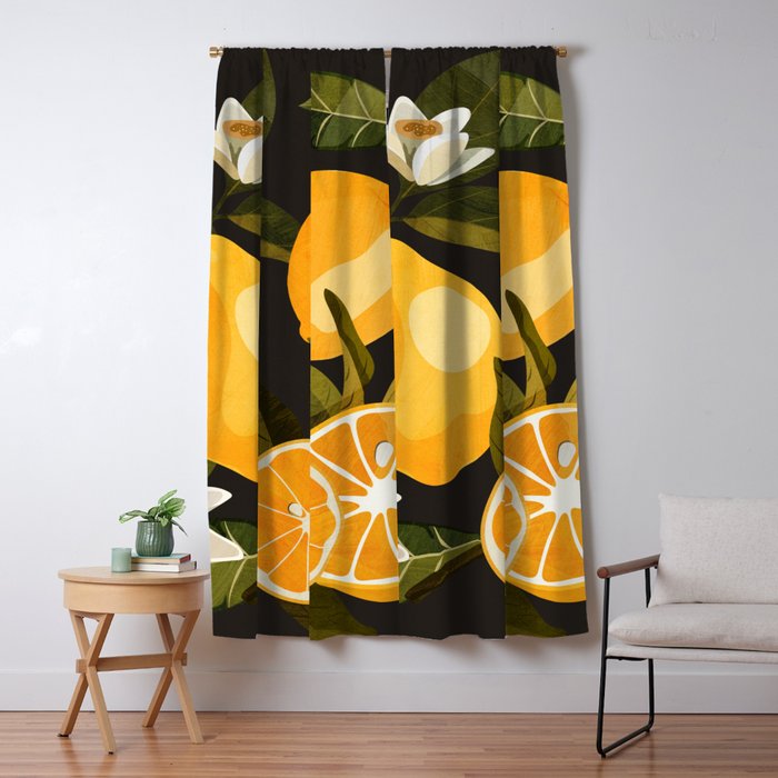 Lemons Botanical Art 1 Window Curtain Gallery Image 1