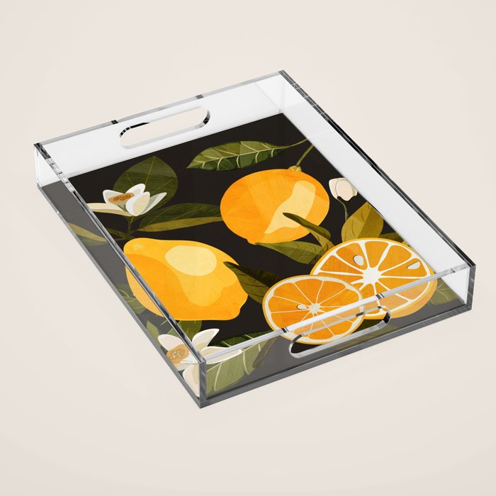 Lemons Botanical Art 1 Acrylic Tray Gallery Image 1