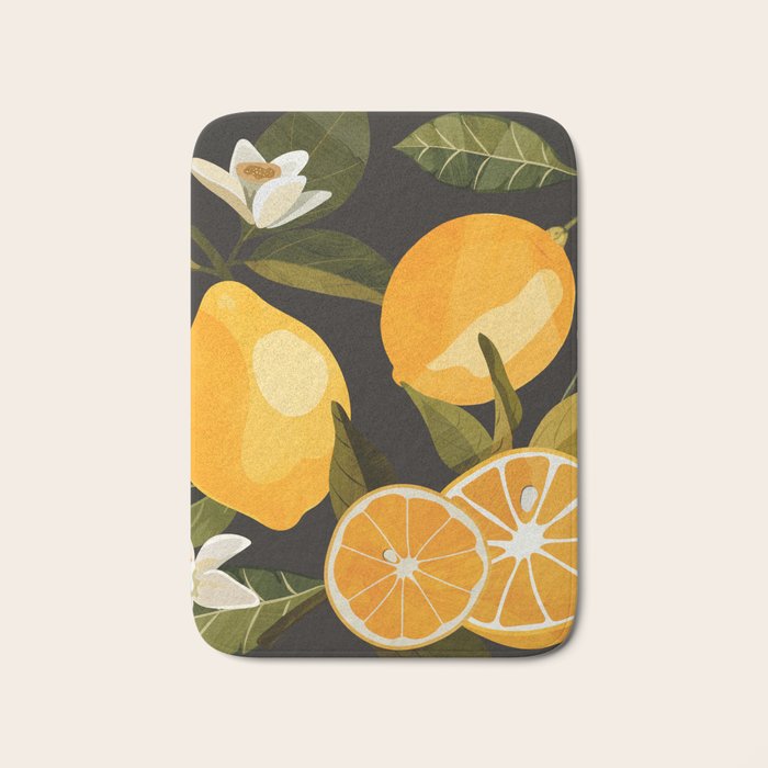 Lemons Botanical Art 1 Bath Mat Gallery Image 1