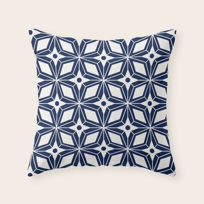 Starburst - Navy Throw Pillow Gallery Image 1