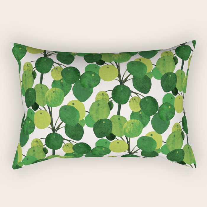 Pilea Peperomioides interior plant Rectangular Pillow Gallery Image 2