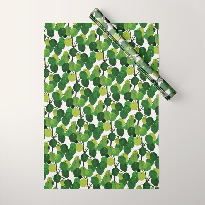 Pilea Peperomioides interior plant Wrapping Paper Gallery Image 1