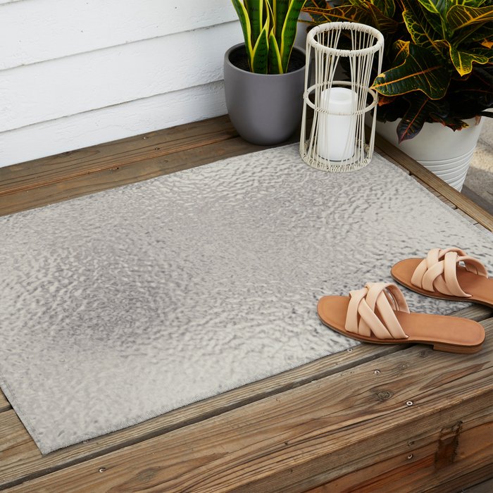 Simply Metallic in Silver Outdoor Rug Gallery Image 2