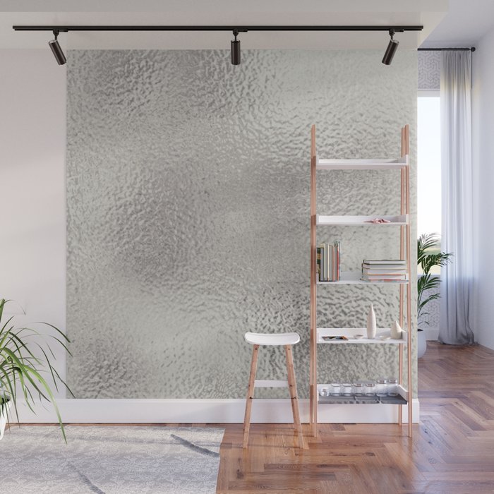 Simply Metallic in Silver Wall Mural Gallery Image 1