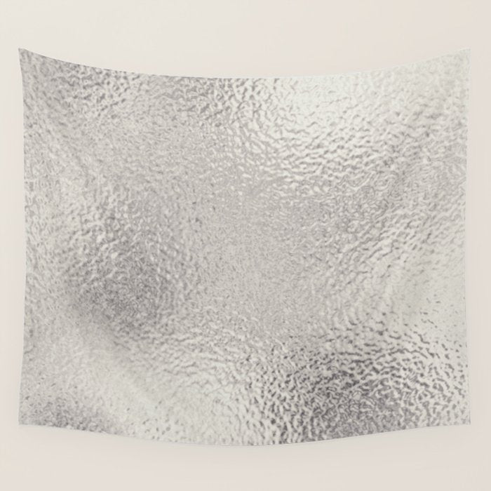 Simply Metallic in Silver Wall Tapestry Gallery Image 4