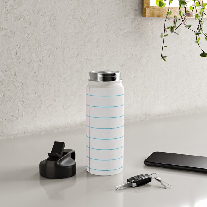 lined paper Water Bottle Gallery Image 4