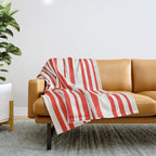 Classic Stripes I - Red & White Candy Cane Throw Blanket Gallery Image 1